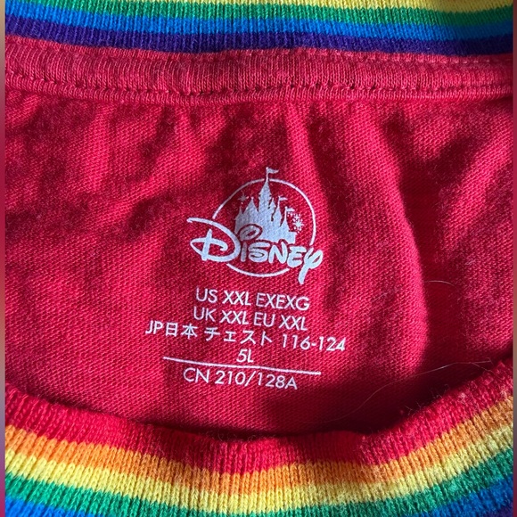 Disney Mickey Mouse Pride T-Shirt 🌈 | Men’s XXL | Rainbow Trim Graphic Tee - Picture 4 of 4